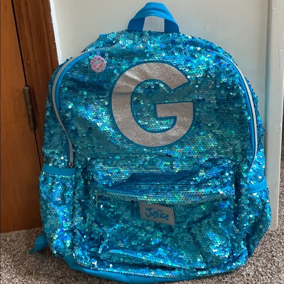 Lunch Tote Set NWT Very Cute! Justice Girls Mermaid Initial /"S/" Backpack